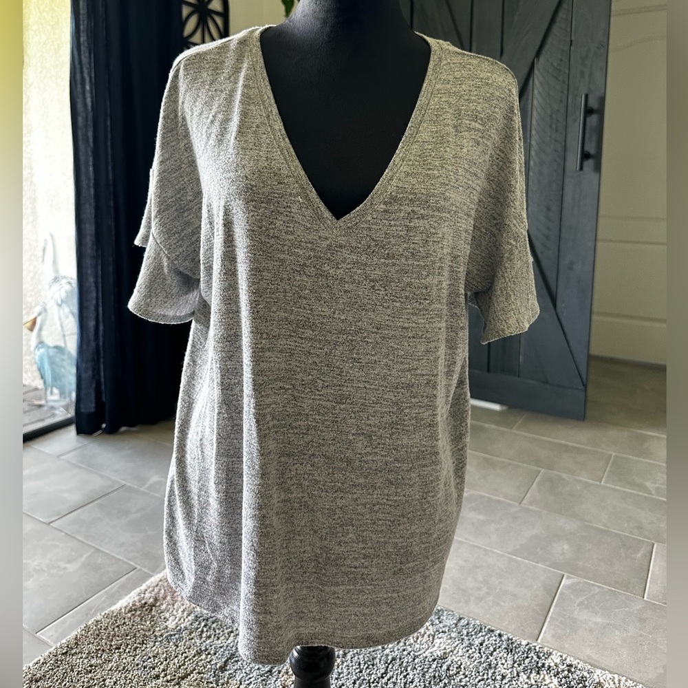 Grey top with cute sleeve detail